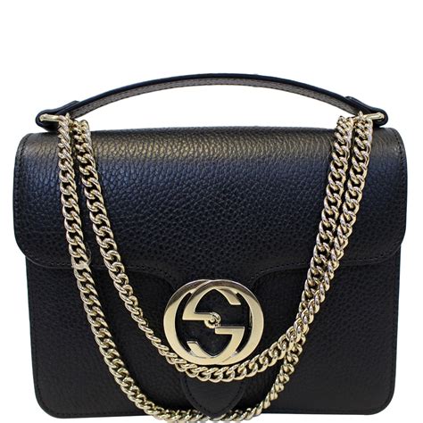 gucci interlocking chain leather cross body bag|Gucci interlocking gg shoulder bag.